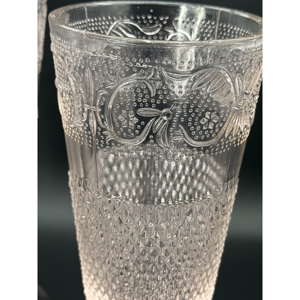 Lot 2 Vtg 6 3/4" Tiara Pink Glass Sandwich Iced Tea Goblets By Indiana Glass GUC - Picture 2 of 7